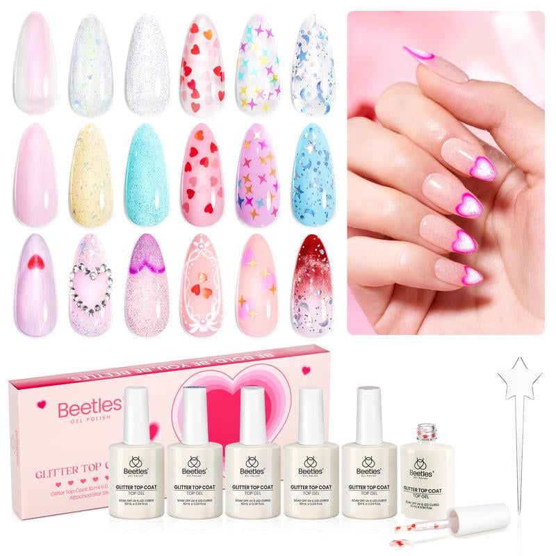 【Valentine'S Day Limited Edition】Beetles 2025 HEARTBEAT Gel Nail Polish Kit, Best Gift Choice for Women and Girls