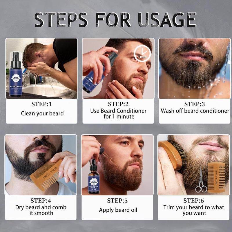 Beard Care Kit Gifts Set W/Beard Conditioner Valentine's Day Present Birthday Gifts for Men Him Dad Boyfriend Husband