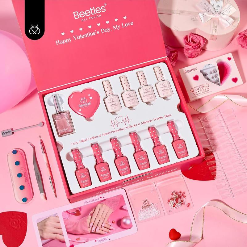 【Valentine'S Day Limited Edition】Beetles 2025 HEARTBEAT Gel Nail Polish Kit, Best Gift Choice for Women and Girls